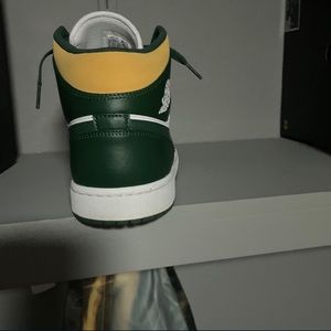 Green and Yellow Air Jordan 1’s. Worn once